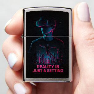 Cyberpunk VR Gamer Reality Setting Lighter