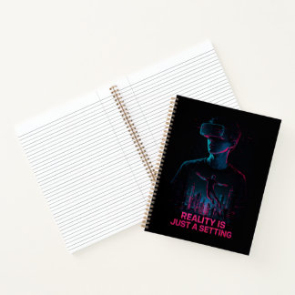 Cyberpunk VR Reality Setting Spiral Notebook