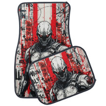 Cyberpunk Warrior Graffiti – Full Set of Car Mats 