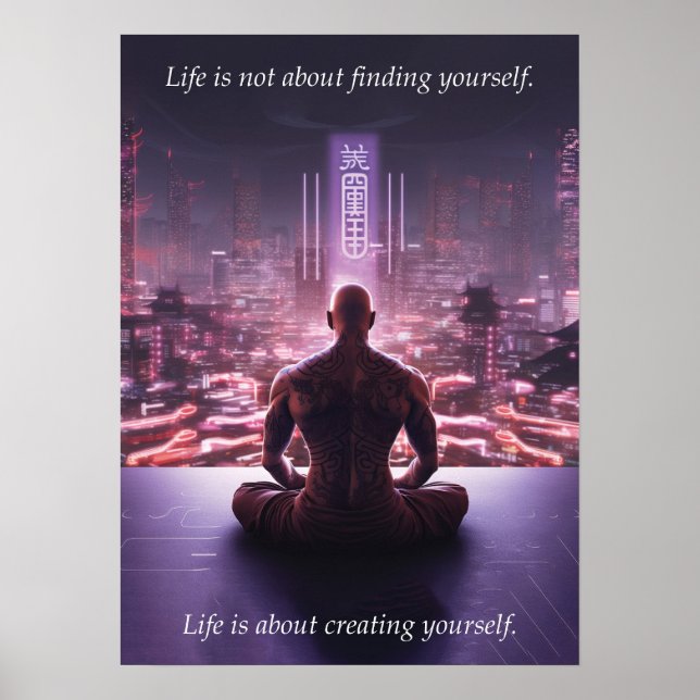 Cyberpunk - Warrior, Gym, Workout, Success Poster (Front)