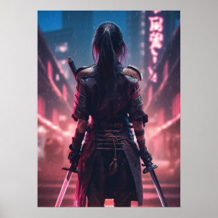 Cyberpunk - Warrior, Gym, Workout, Success Poster