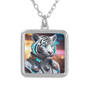 Cyberpunk White Tiger  - Necklace