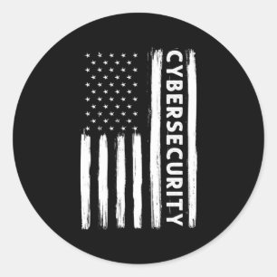 Cybersecurity American Flag Cyber Security Special Classic Round Sticker