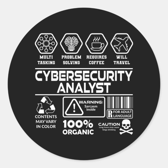 Cybersecurity Analyst Classic Round Sticker (Front)