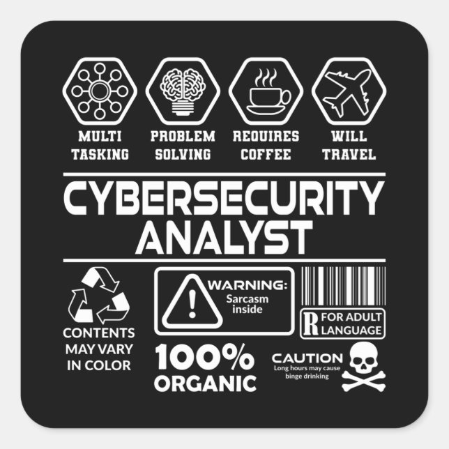 Cybersecurity Analyst Square Sticker (Front)