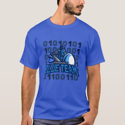 Cybersecurity Blue Team Spartan Matrix T_Shirt