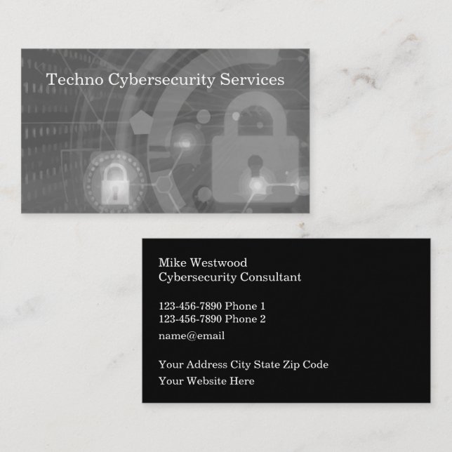 Cybersecurity Double Side Business Cards (Front/Back)