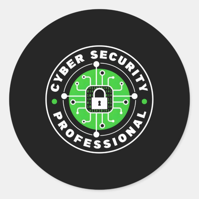 Cybersecurity Professional Hacking Cyber Security  Classic Round Sticker (Front)