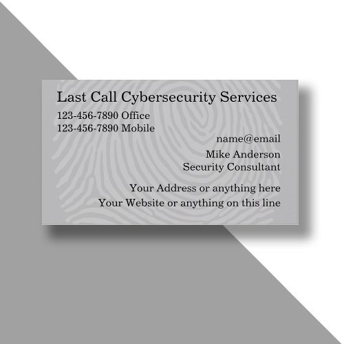 Cybersecurity Services Business Card Template