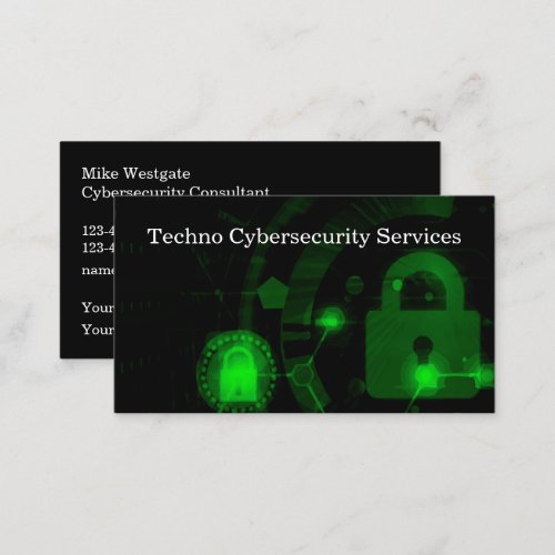 Cybersecurity Services Modern Double Side Business Card