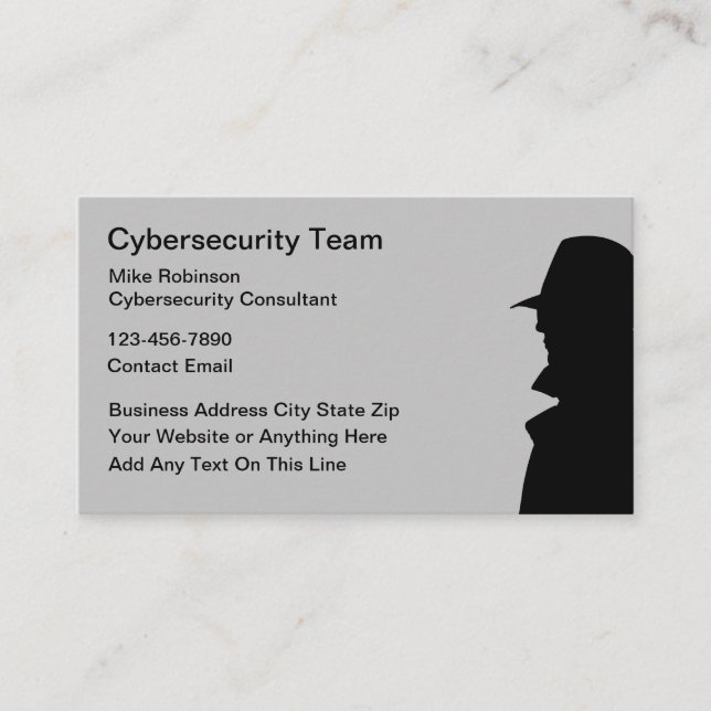 Cybersecurity Services Simple Business Cards (Front)