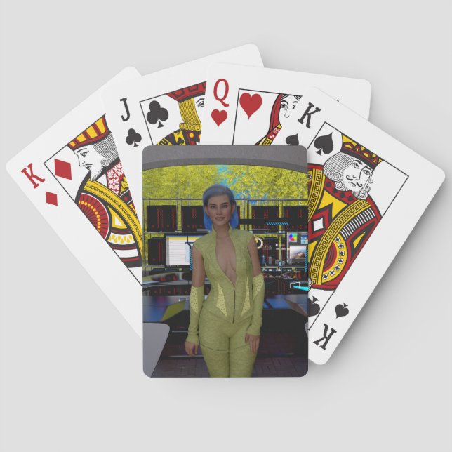 Cybersecurity Specialist Maria Rossi Scarlett seri Poker Cards (Back)