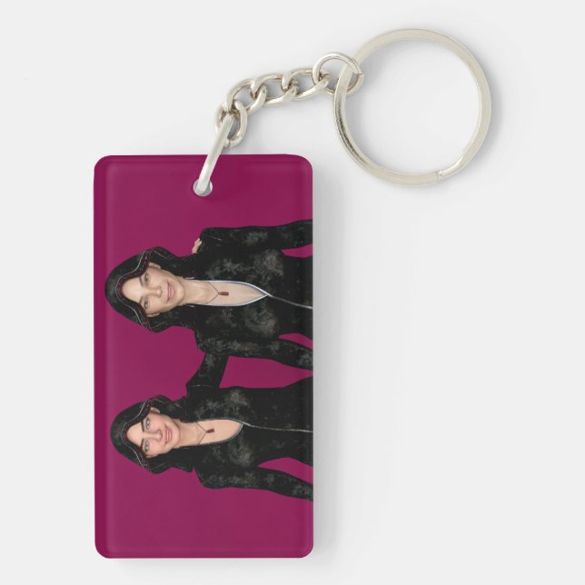 Cybersecurity specialists Scarlett and Evie Keychain (Back)