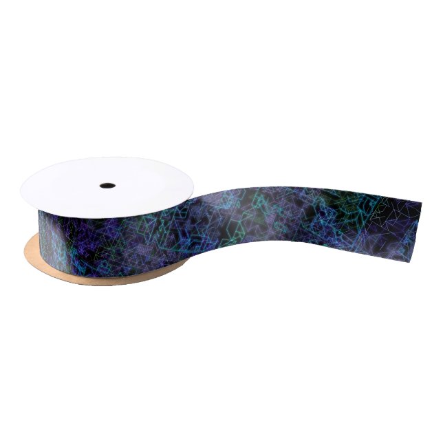 cybertronic veins, neon tron circuits : satin ribbon (Spool)