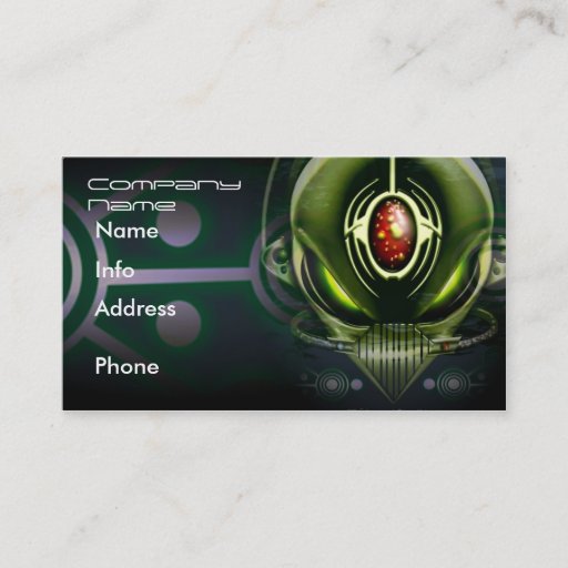 Customizable Cyborg Alien Business Cards