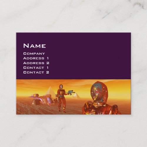 CYBORG ARES IN DESERT OF HYPERION Science Fiction Business Card