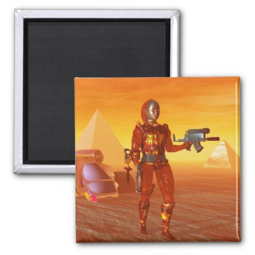 CYBORG ARES IN DESERT OF HYPERION Science Fiction Magnet
