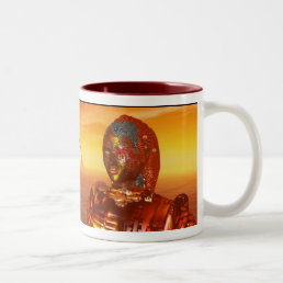 CYBORG ARES IN DESERT OF HYPERION Science Fiction Two-Tone Coffee Mug