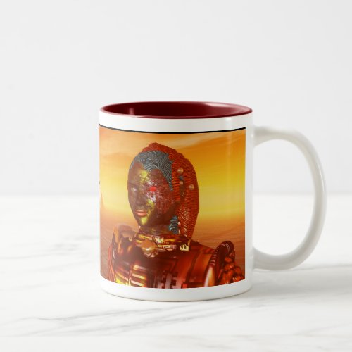 CYBORG ARES IN DESERT OF HYPERION Science Fiction Two_Tone Coffee Mug