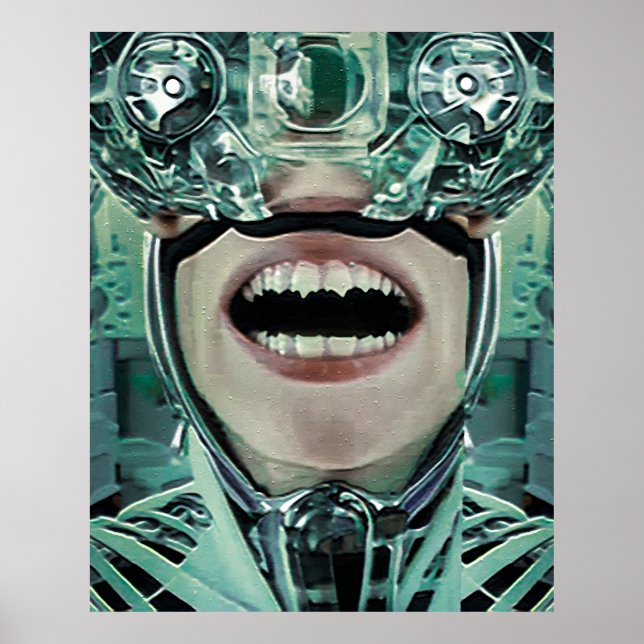 Cyborg at surgery digital art poster (Front)