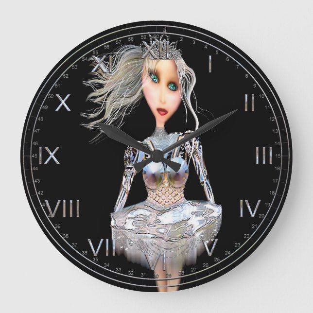 Cyborg Ballerina Large Clock (Front)