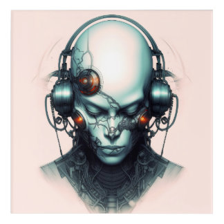 Cyborg Cyberpunk Dj Acrylic Print