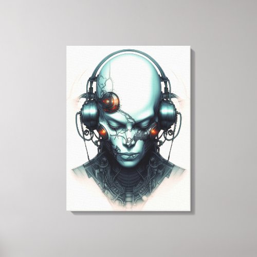 Cyborg Cyberpunk Dj Canvas Print