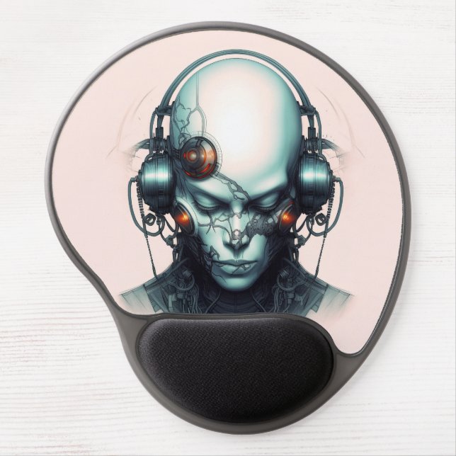 Cyborg Cyberpunk Dj Gel Mouse Pad (Front)