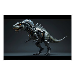 Cyborg Dinosaur Render Poster