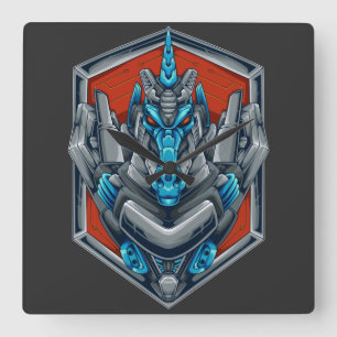 Cyborg Evolution Square Wall Clock