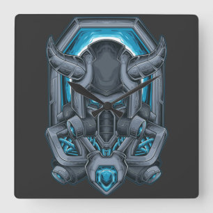 Cyborg Evolution Square Wall Clock