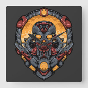 Cyborg Evolution Square Wall Clock