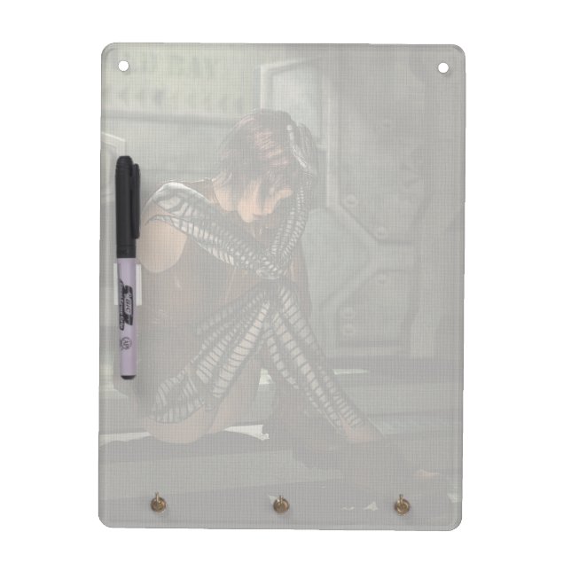 Cyborg Female Sci-Fi Fantasy Art Dry Erase Board (Front)