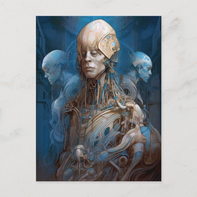 Cyborg Futuristic Science Fiction Postcard (Front)