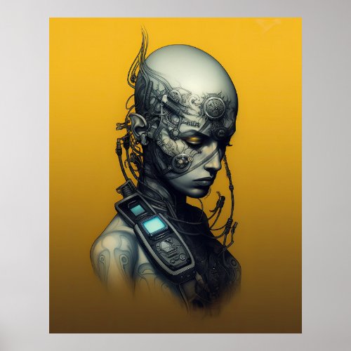 Cyborg Girl Cool Teen Poster