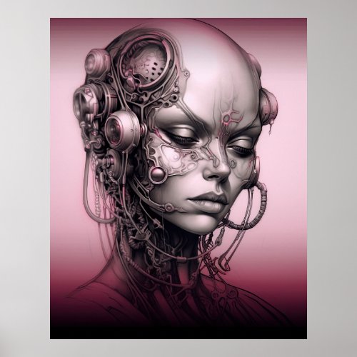 Cyborg Girl Cool Teen Poster