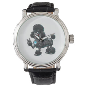 Cyborg Poodle Robot Peace Sign Watch