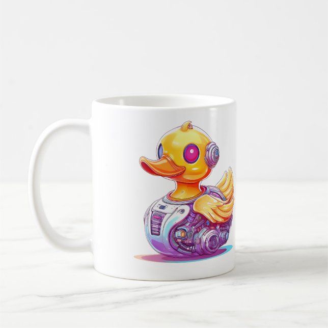 Cyborg Rubber Duck Coffee Mug (Left)