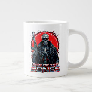 Cyborg Skeleton Futuristic Biker Style Graphic Giant Coffee Mug