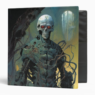 Cyborg Skeleton Futuristic Science Fiction 3 Ring Binder