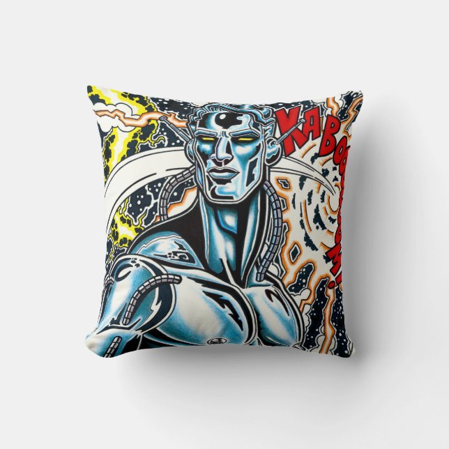 Cyborg Throw Pillow (Front)