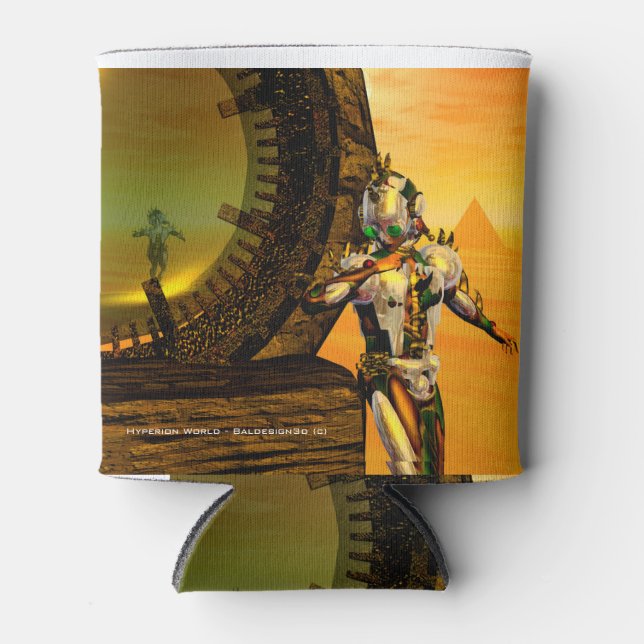 CYBORG TITAN,DESERT HYPERION Science Fiction Scifi Can Cooler (Front)