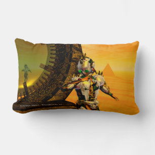 CYBORG TITAN,DESERT HYPERION Science Fiction Scifi Lumbar Pillow