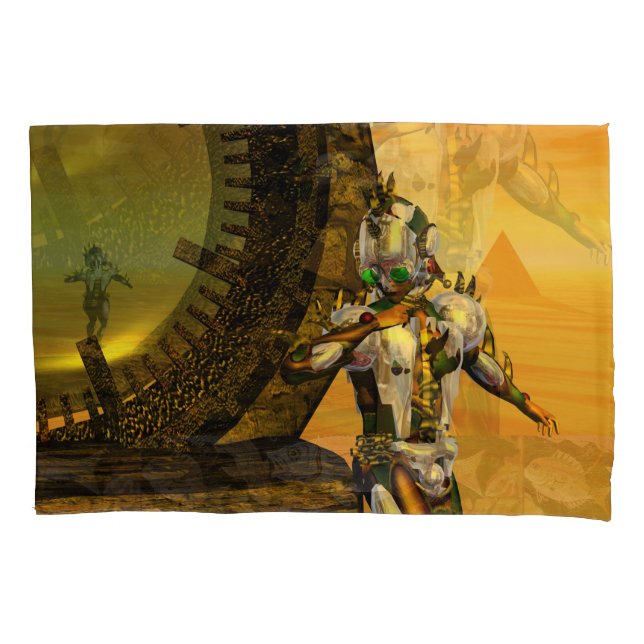 CYBORG TITAN,DESERT HYPERION Science Fiction Scifi Pillow Case (Front-Left)