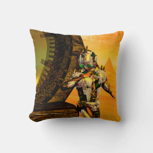 CYBORG TITAN,DESERT HYPERION Science Fiction Scifi Throw Pillow