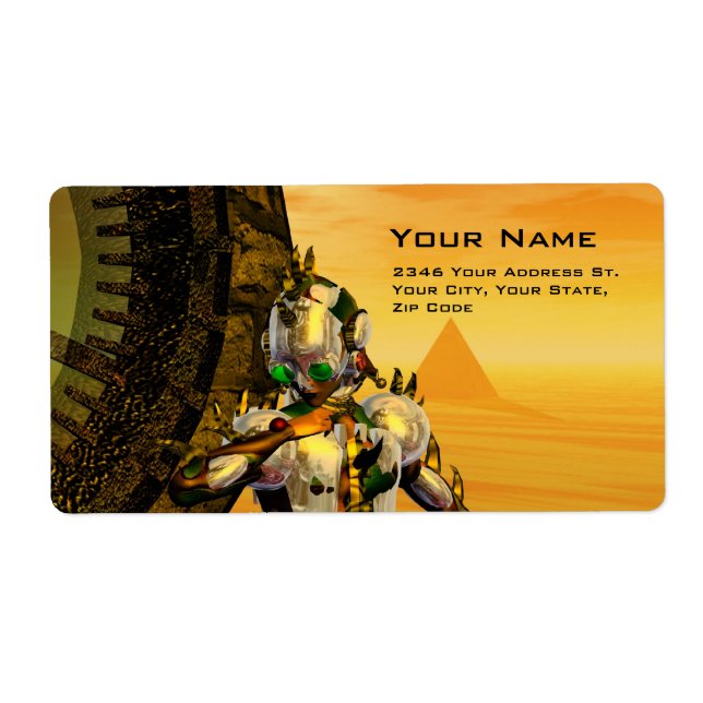 CYBORG TITAN IN HYPERION DESERT Sci-Fi Label (Front)