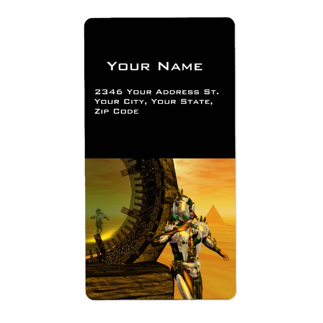 CYBORG TITAN IN HYPERION DESERT Sci-Fi Label (Front)