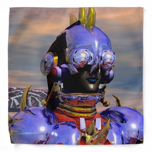 CYBORG TITAN PORTRAIT Blue Science Fiction Scifi Bandana