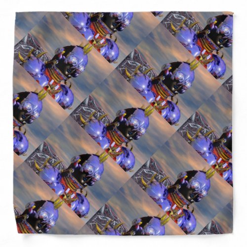 CYBORG TITAN PORTRAIT Blue Science Fiction Scifi Bandana