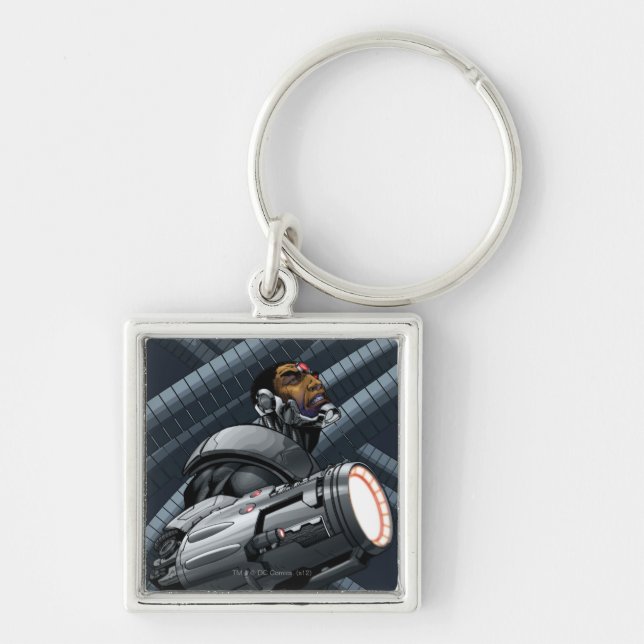 Cyborg & Weapon Bust Keychain (Front)